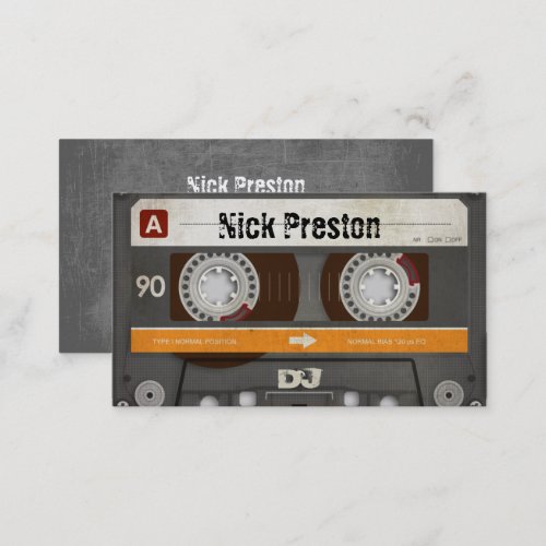 Cool Retro Audio Cassette  DJ Professional Business Card