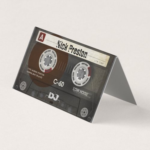Cool Retro Audio Cassette  DJ Professional Business Card