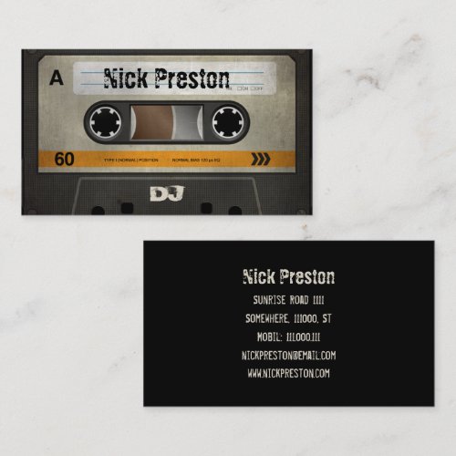 Old Cassette DJ Business Card
