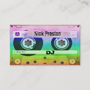 Cool Retro Audio Cassette   DJ Professional Business Card