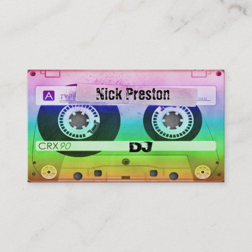 Cool Retro Audio Cassette  DJ Professional Business Card