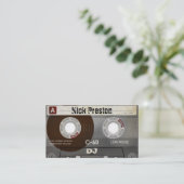 Cool Retro Audio Cassette | DJ Professional Business Card (Standing Front)