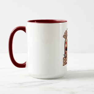 Cool Retro Bad to the Bone Skull Personalized Mug
