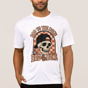 Cool Retro Bad to the Bone Skull Personalized T-Shirt