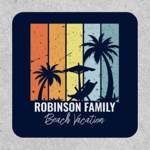 Cool Retro Beach Vacation Custom Navy Blue Patch