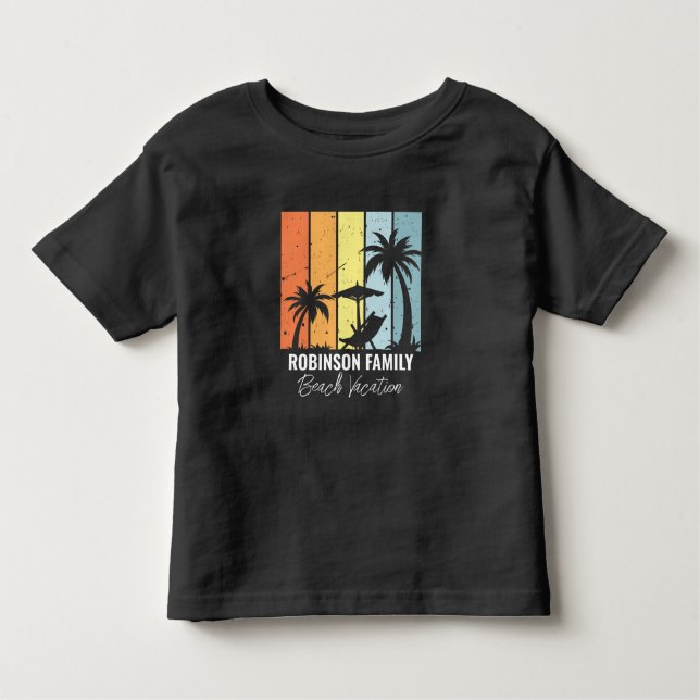 Cool Retro Beach Vacation Customized Toddler T-shirt (Front)