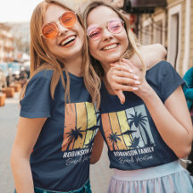 Cool Retro Beach Vacation Navy Blue Women's