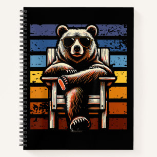 Cool Retro Bear in Sunglasses 70s 80s 90s Novelty Notebook