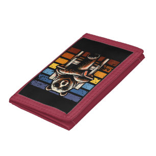 Cool Retro Bear in Sunglasses 70s 80s 90s Novelty Tri-fold Wallet