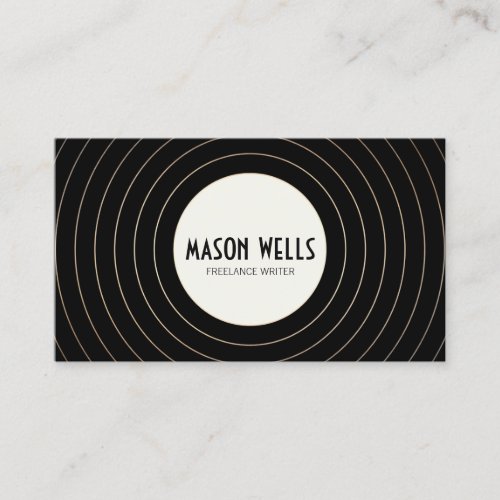 Cool Retro Black and White Bold Circle Business Card