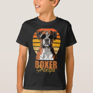 Cool Retro Boxer Grandpa Funny Vintage Dog Lover  T-Shirt