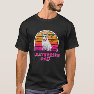 Cool Retro Bullterrier Dad - Dog Lover Fathers Day T-Shirt