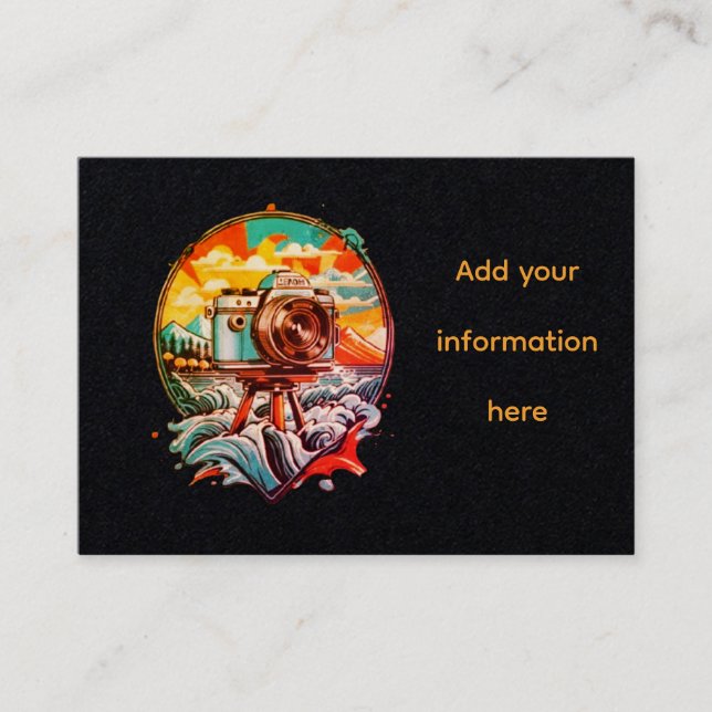 Cool Retro Camera Graphic Business Card (Front)