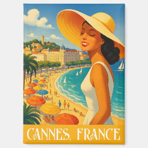 Cool Retro Cannes French Riviera Magnet
