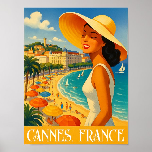 Cool Retro Cannes French Riviera  Poster (Front)