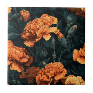 Cool Retro Carnation Tiles For Cooking Space