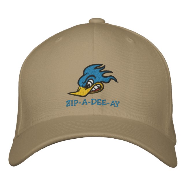 Cool Retro Cartoon Bird Embroidered Baseball Cap (Front)