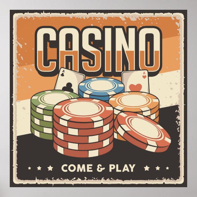cool retro Casino lovers Poster  (Front)