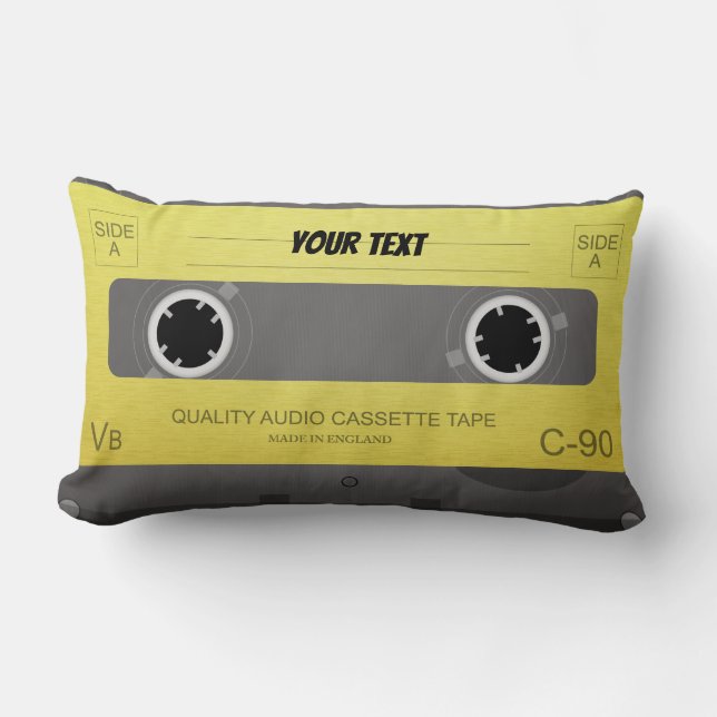 Cool Retro cassette Design Lumbar Pillow (Front)
