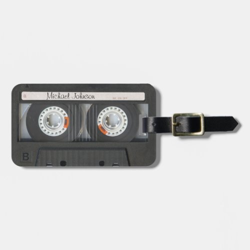 Cool retro cassette mix_tape luggage tag