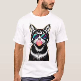 Cool Retro Cat – Bubblegum Pop Art Design T-Shirt