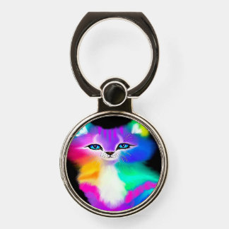 Cool retro cat graffiti phone ring stand