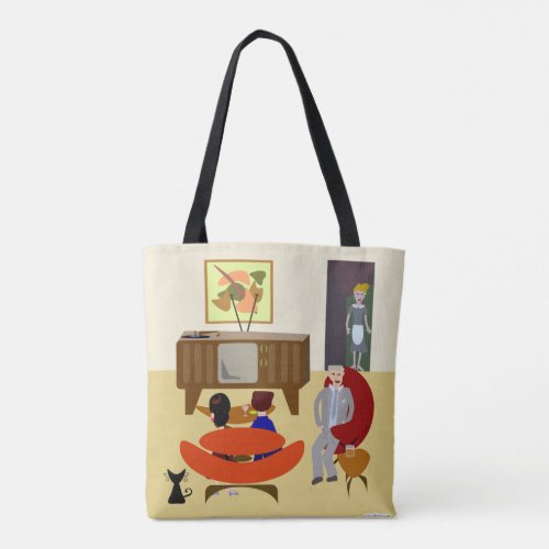 Cool Retro Characters Home Art Swanky Design Tote Bag