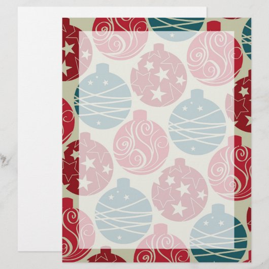 Cool Retro Christmas Ornaments Red Blue Gifts (Front/Back)