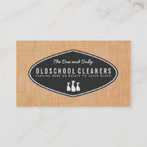 Cool Retro Cleaning Business Linen Look Business Card