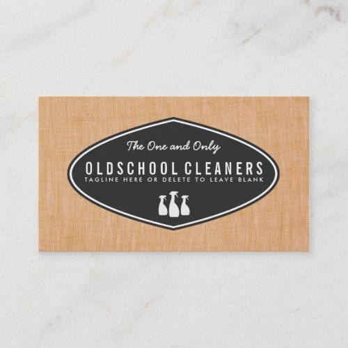 Cool Retro Cleaning Business Linen Look Business Card