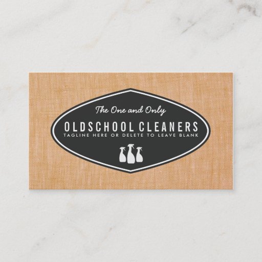 Customizable Cool Retro Cleaning Business Linen Look Business Card