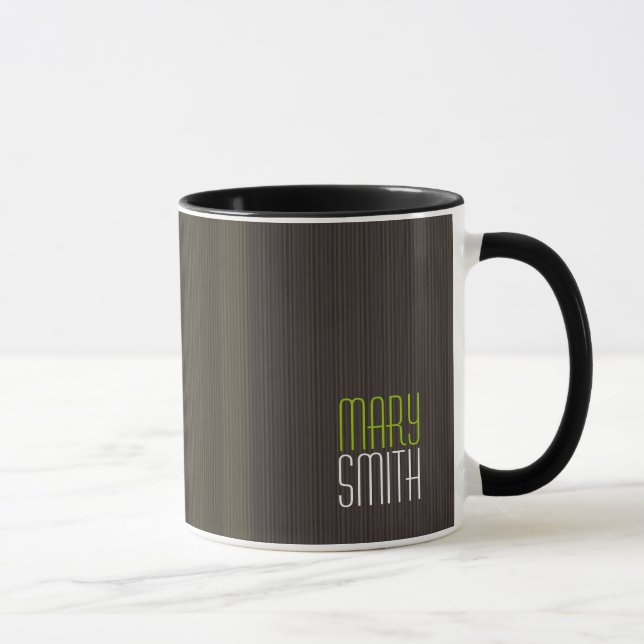 Cool Retro Custom Name Green Mug (Right)