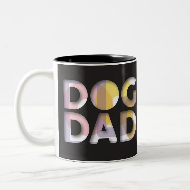 Cool Retro Cut-Out Letters Dog Dad Mug (Left)