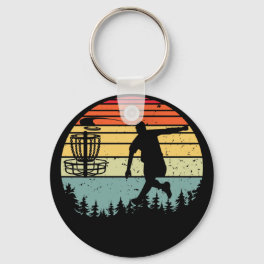 Cool Retro Disc Golf Sport Vintage Keychain