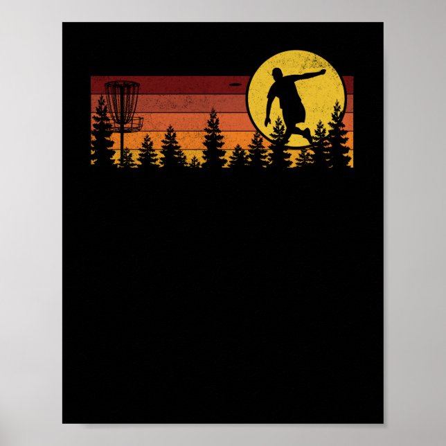 Cool Retro Disk Golf Sport Poster (Front)