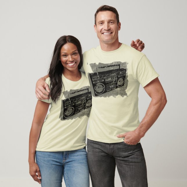 Cool Retro Distressed Boombox T-Shirt (Unisex)
