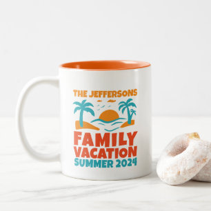 Cool Retro Family Reunion Beach Vacation Holiday Two-Tone Coffee Mug