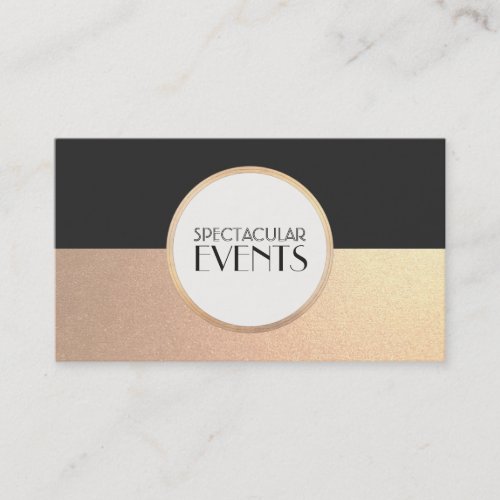 Cool Retro FAUX Gold Foil and Black Business Card