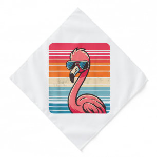 Cool Retro Flamingo in Sunglasses 70s 80s 90s Funn Bandana