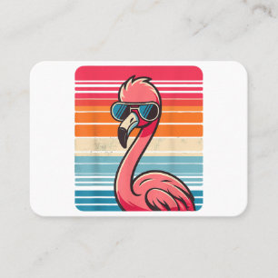 Cool Retro Flamingo in Sunglasses 70s 80s 90s Funn Business Card