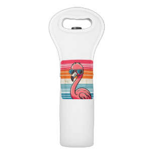 Cool Retro Flamingo in Sunglasses 70s 80s 90s Funn Wine Bag