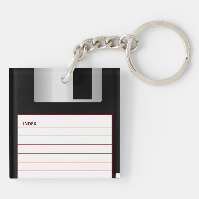 Cool Retro Floppy Disk Keychain (Back)