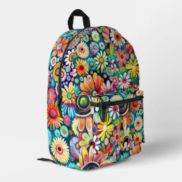 Cool Retro Flower Power Pattern Backpack