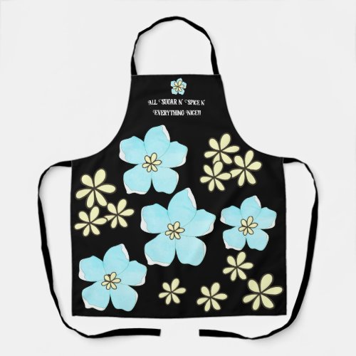 Cool Retro Flower Power Pattern Cooking Apron