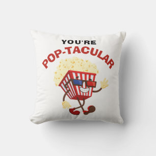 Cool Retro Funny Popcorn humor movies gift Throw Pillow