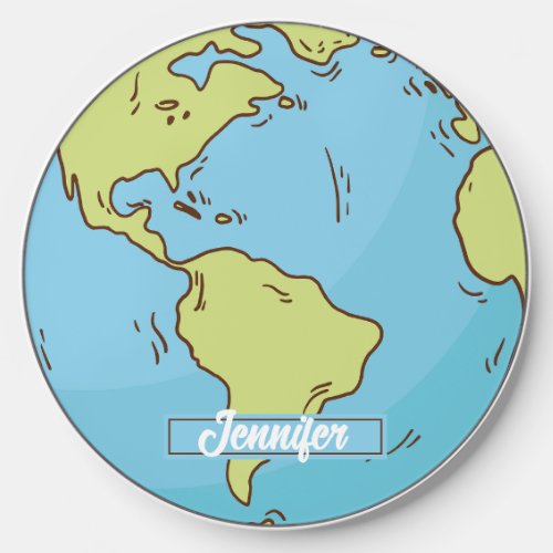 Cool Retro Globe Planet Earth Travel The World Wireless Charger