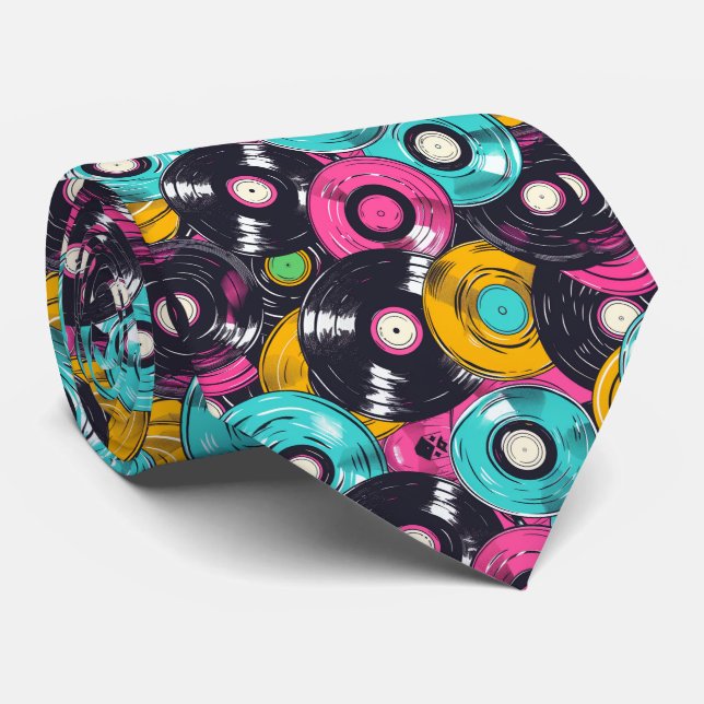 Cool retro graffiti pattern tiled  neck tie (Rolled)