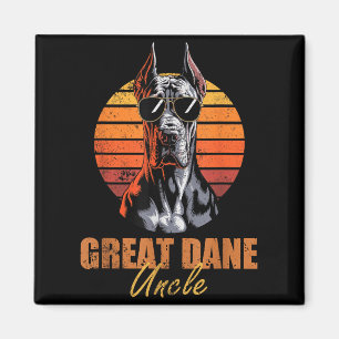 Cool Retro Great Dane Uncle Funny Vintage Dog Love Magnet