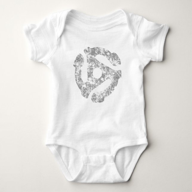 COOL Retro Grunge 45 spacer DJ Baby Bodysuit (Front)