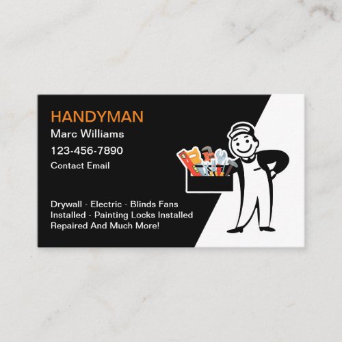 Cool Retro Handyman Business Cards